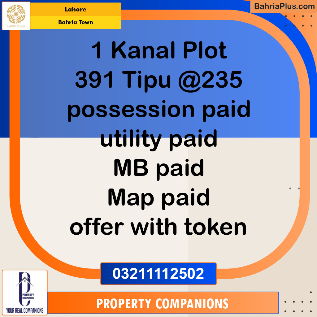 Residential Plot for Sale in Bahria Town, Lahore - (BP-250188)