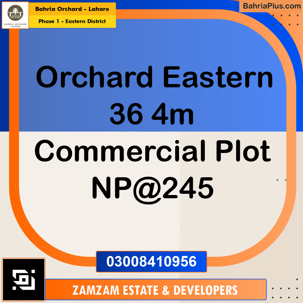 4 Marla Residential Plot for Sale in Phase 1 - Eastern District -  Bahria Orchard, Lahore - (BP-250211)