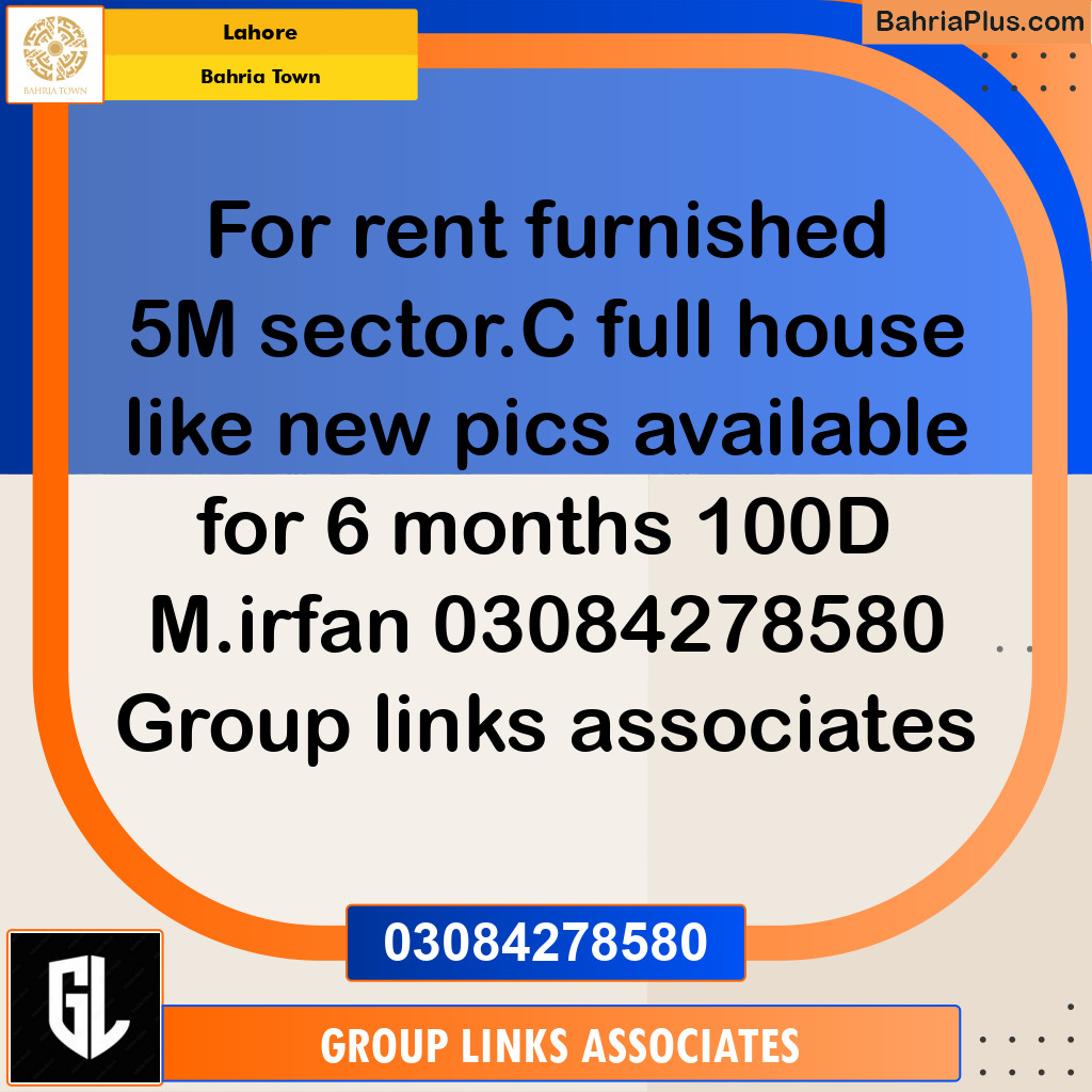 Residential House for Rent in Bahria Town, Lahore - (BP-250218)