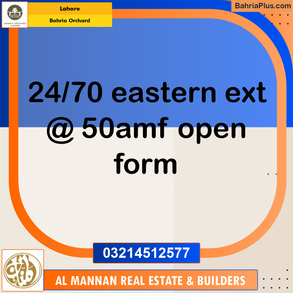 Residential Plot for Sale in Bahria Orchard, Lahore - (BP-250254)