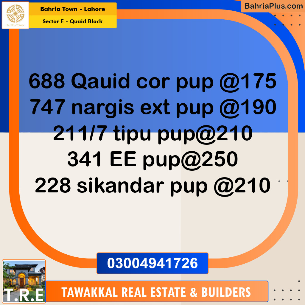 10 Marla Residential Plot for Sale in Sector E - Quaid Block -  Bahria Town, Lahore - (BP-250315)