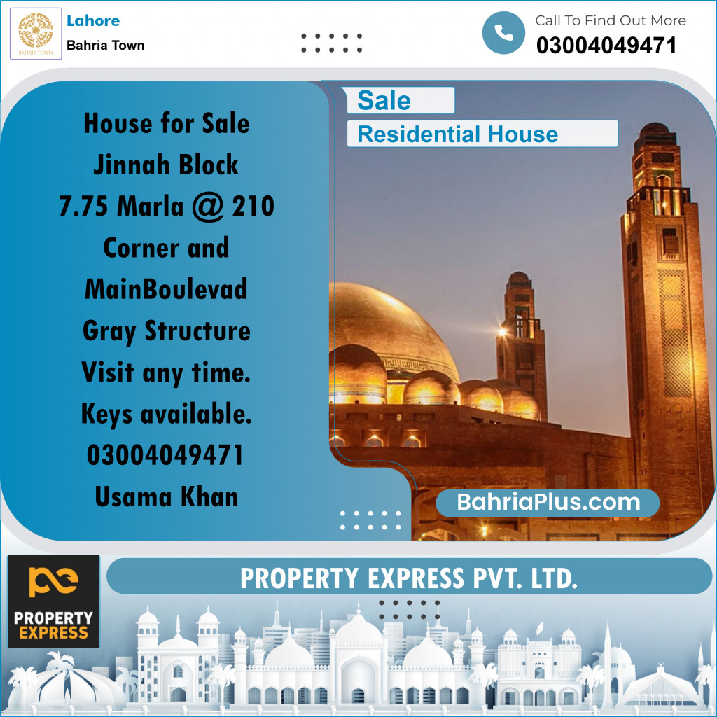 Residential House for Sale in Bahria Town, Lahore - (BP-250402)