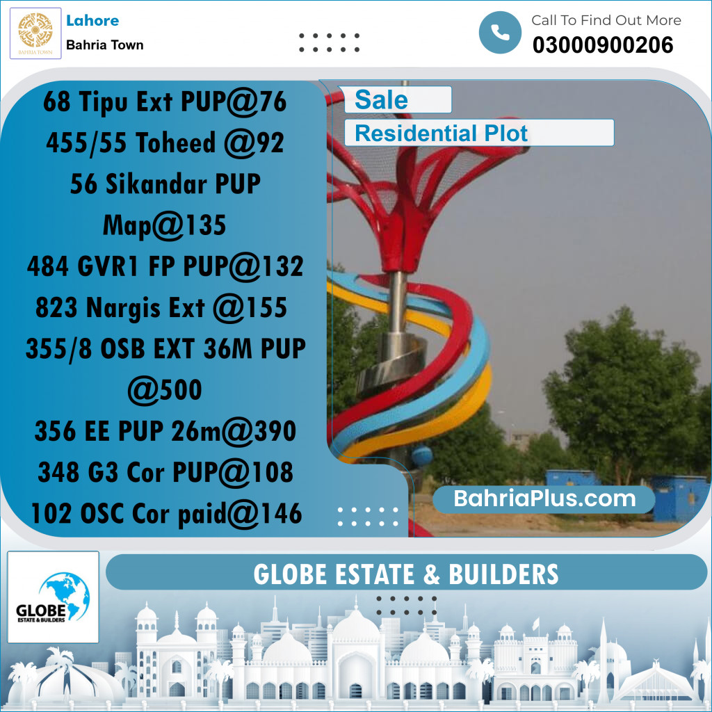Residential Plot for Sale in Bahria Town, Lahore - (BP-250418)