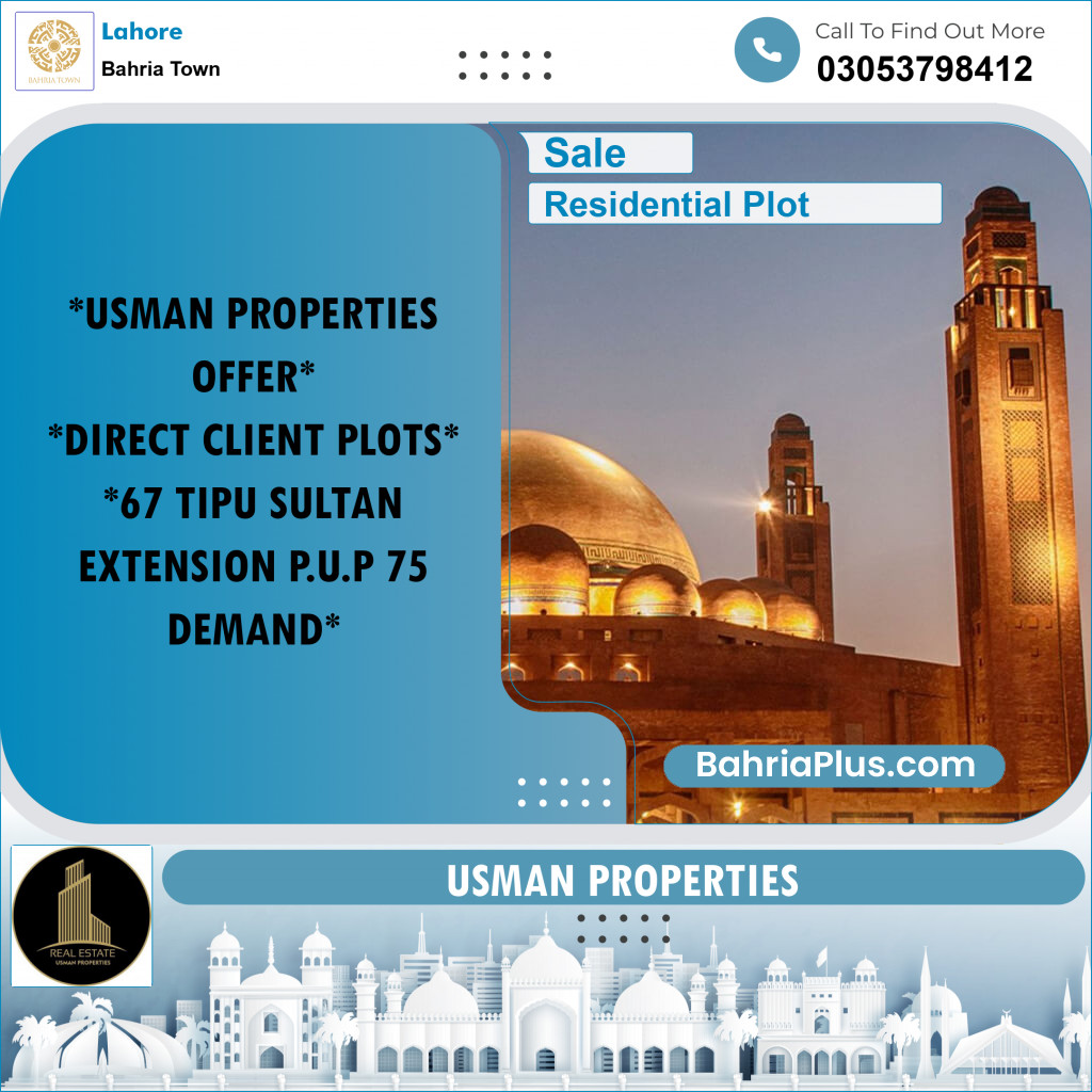 Residential Plot for Sale in Bahria Town, Lahore - (BP-250432)