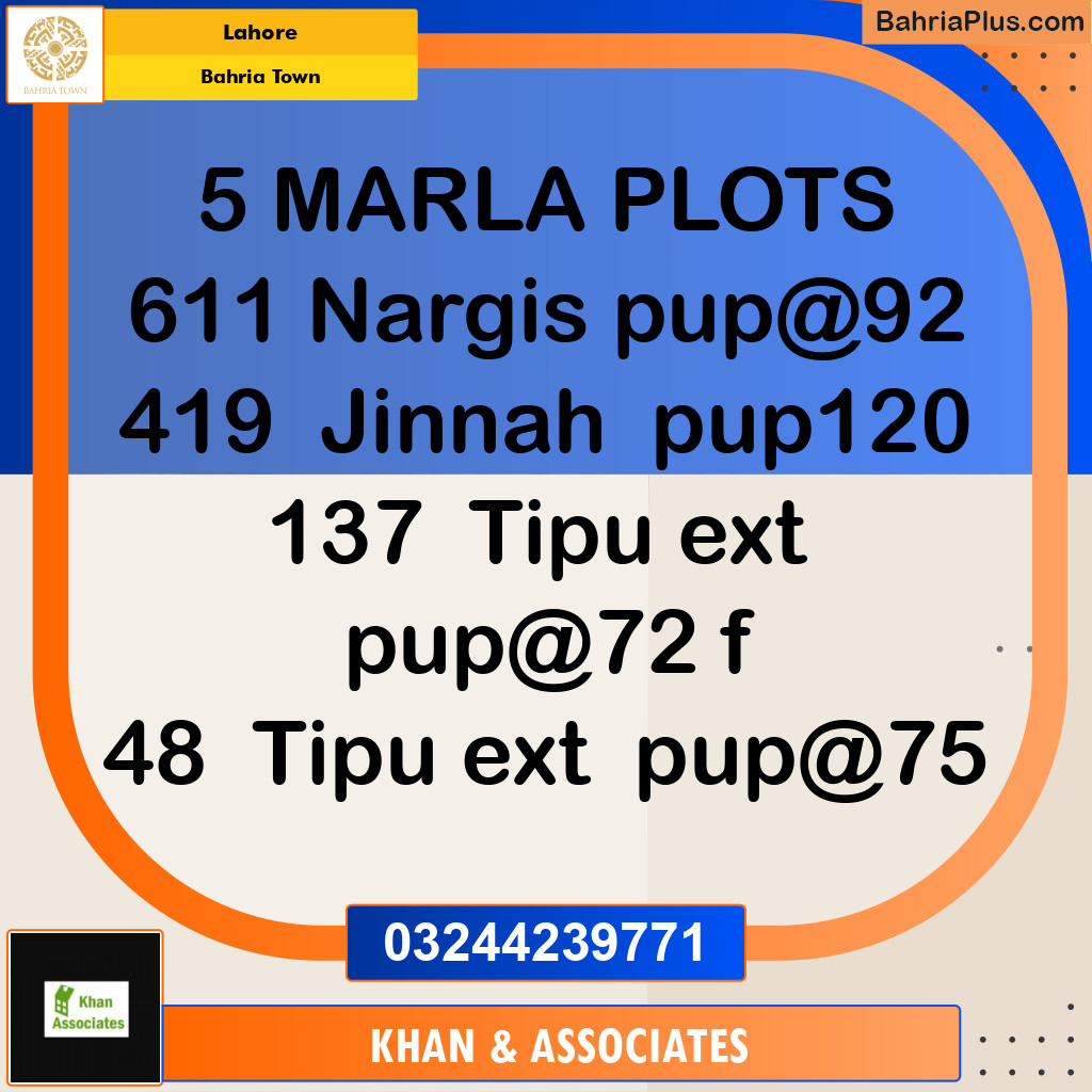 Residential Plot for Sale in Bahria Town, Lahore - (BP-250448)