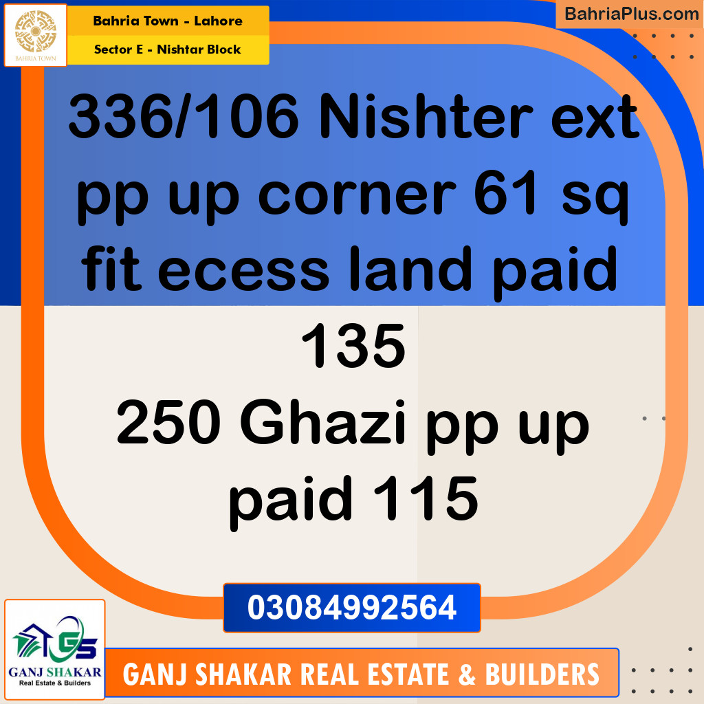 10 Marla Residential Plot for Sale in Sector E - Nishtar Block -  Bahria Town, Lahore - (BP-250457)
