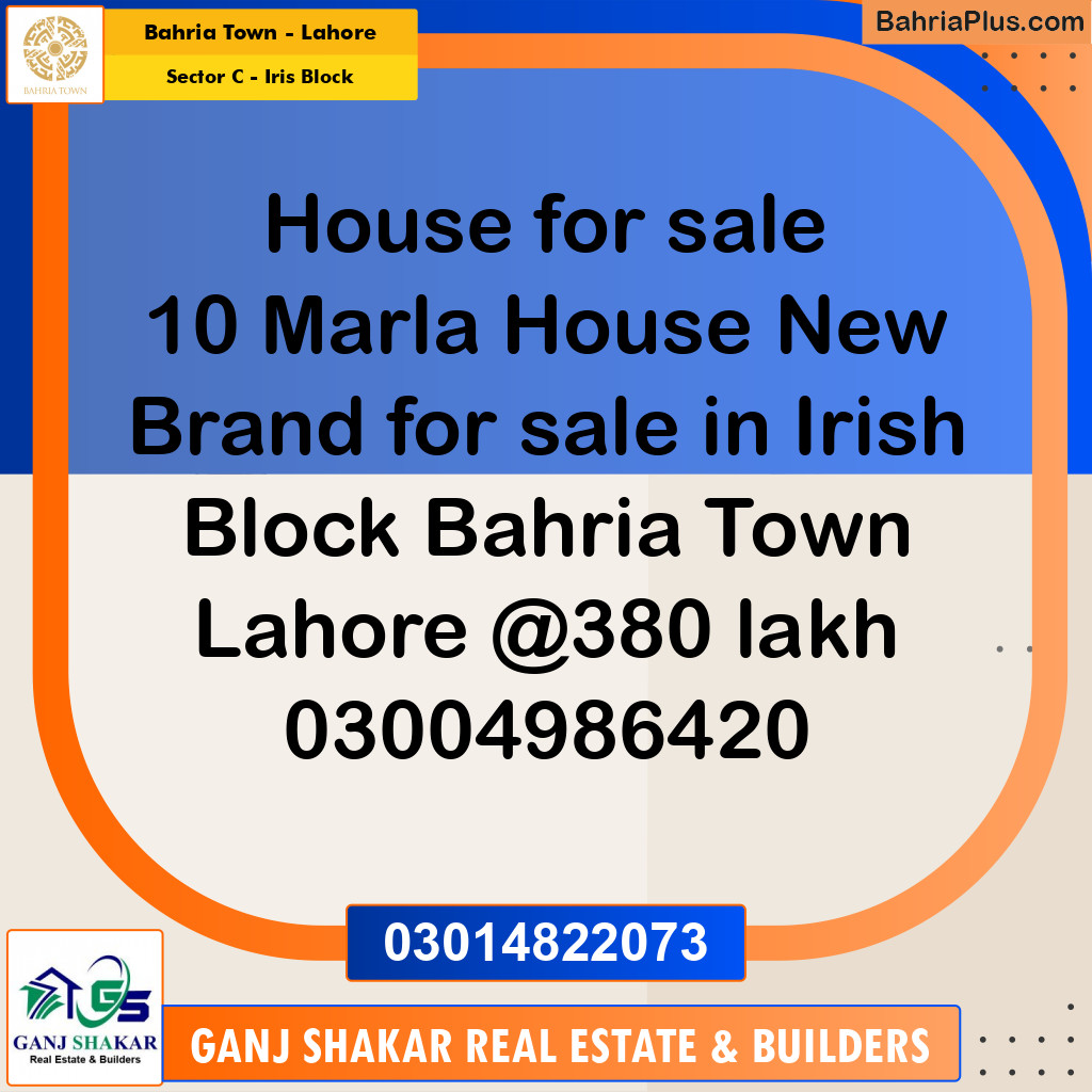 10 Marla Residential House for Sale in Sector C - Iris Block -  Bahria Town, Lahore - (BP-250466)