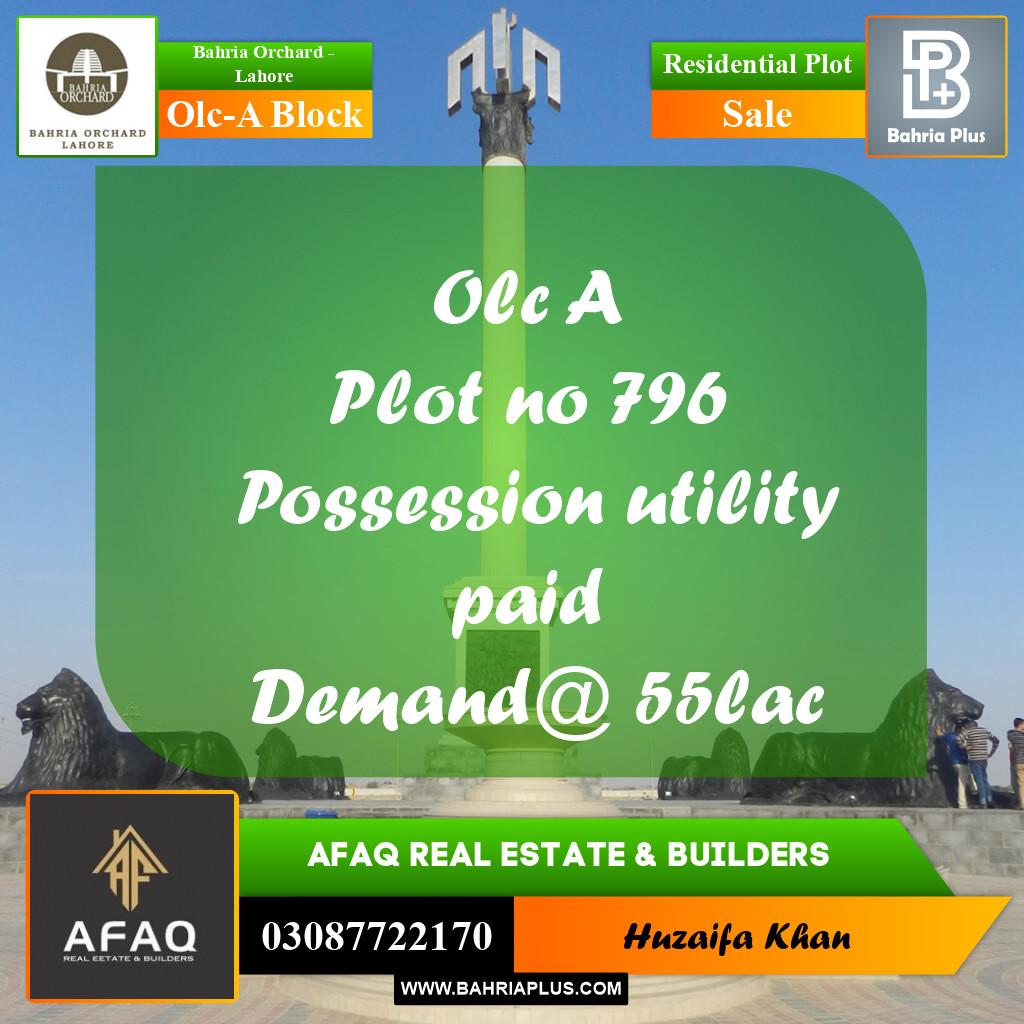 5 Marla Residential Plot for Sale in OLC-A Block -  Bahria Orchard, Lahore - (BP-250535)