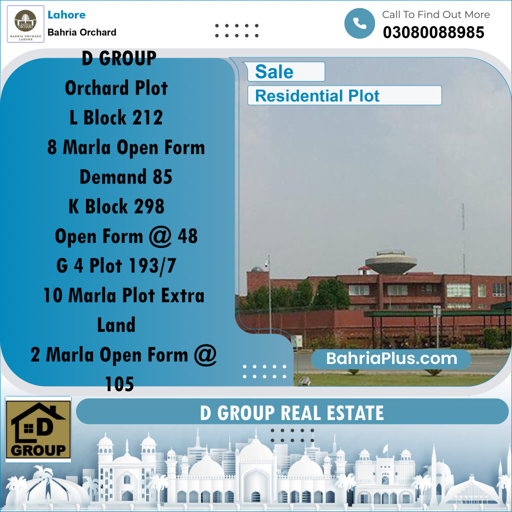 Residential Plot for Sale in Bahria Orchard, Lahore - (BP-250548)