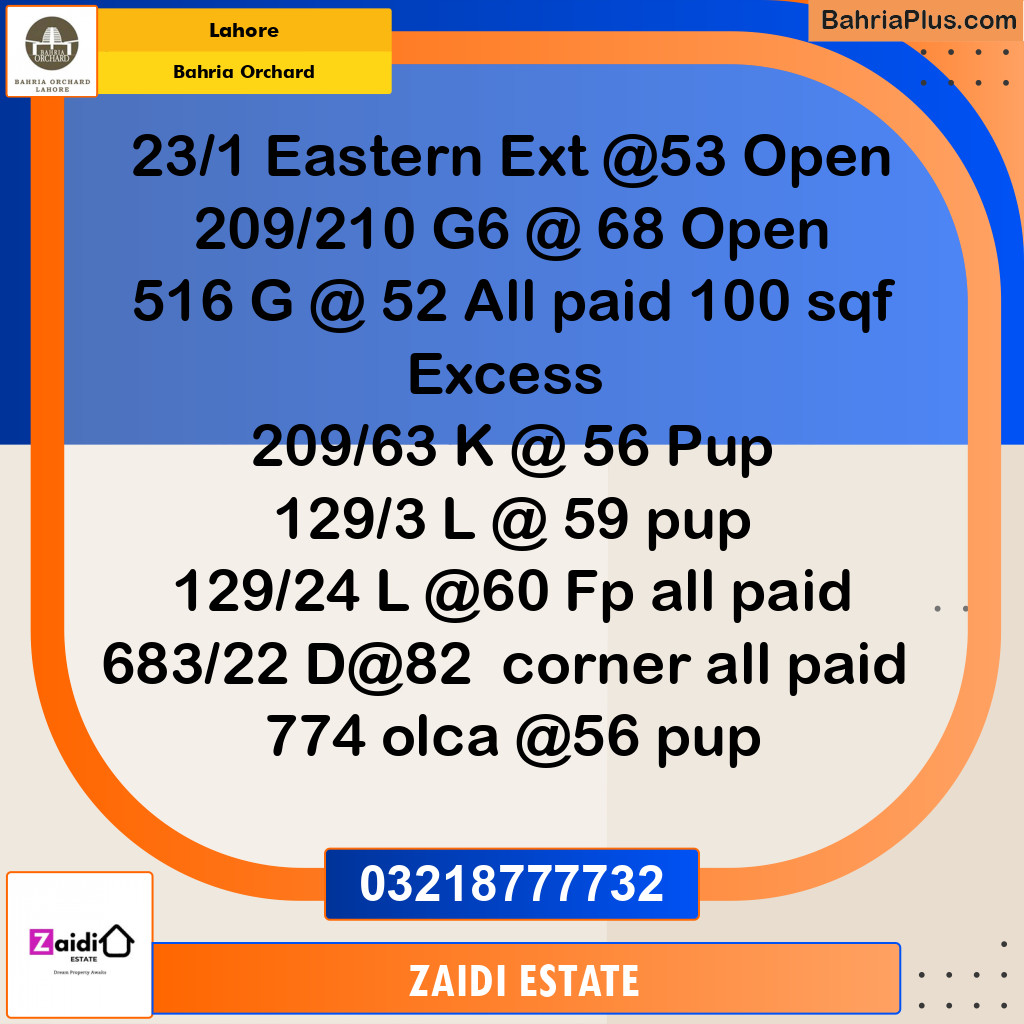 5 Marla Residential Plot for Sale in Bahria Orchard, Lahore - (BP-250549)