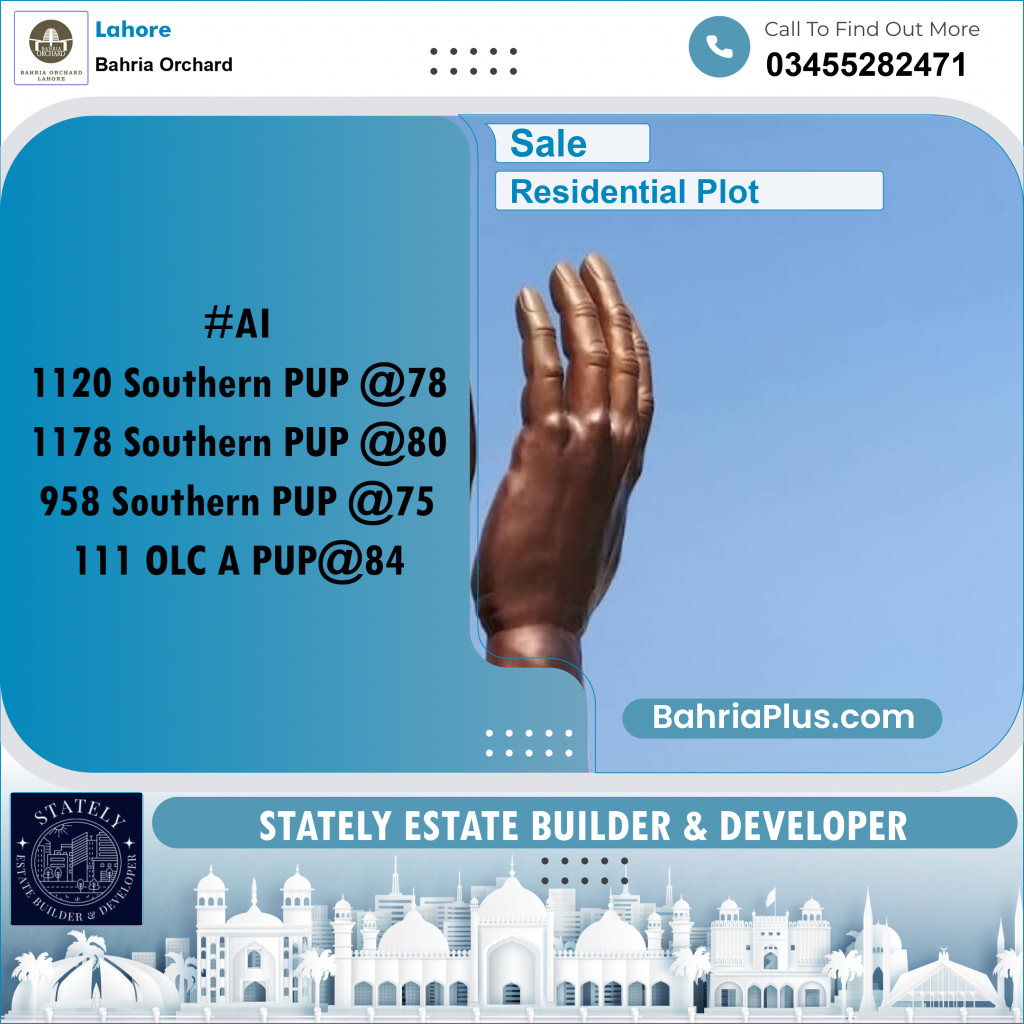 Residential Plot for Sale in Bahria Orchard, Lahore - (BP-250555)