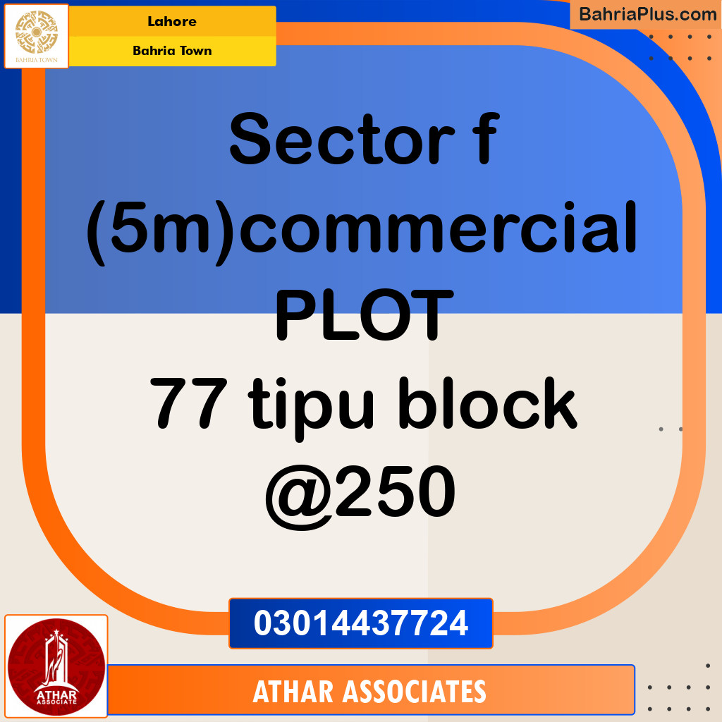 5 Marla Commercial Plot for Sale in Bahria Town, Lahore - (BP-250556)