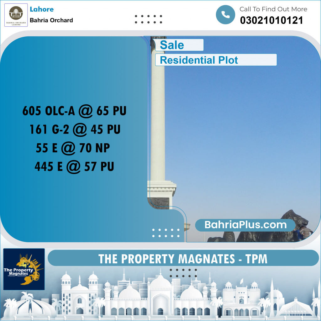 Residential Plot for Sale in Bahria Orchard, Lahore - (BP-250564)