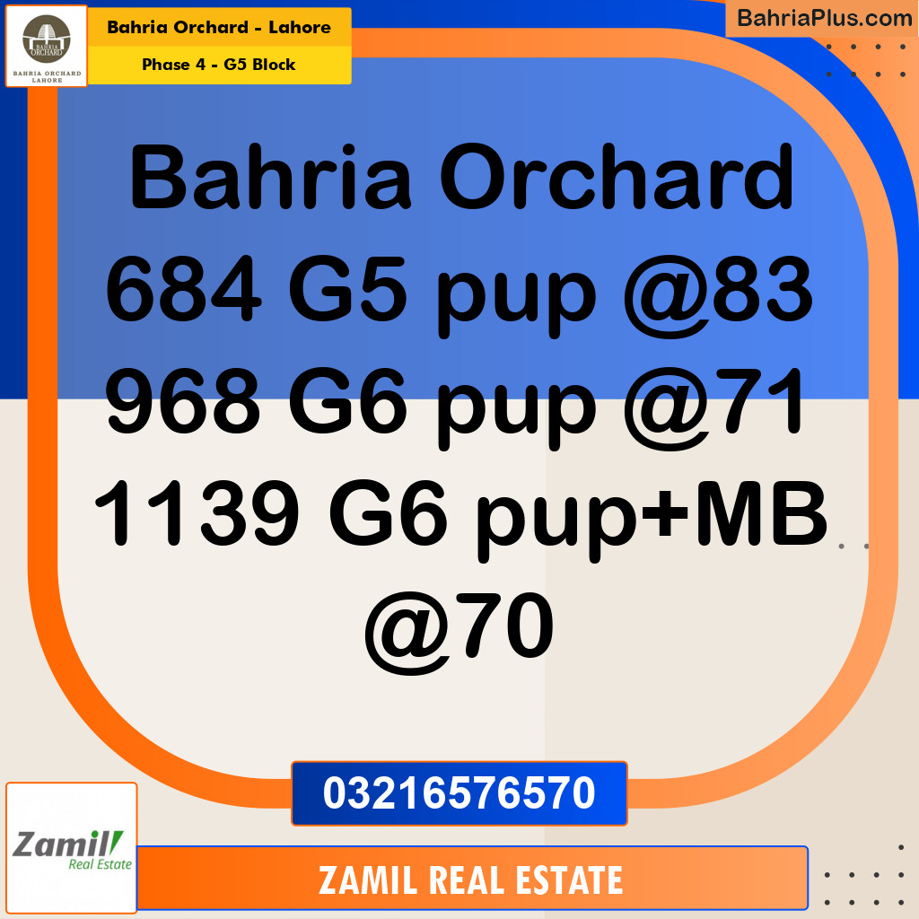 10 Marla Residential Plot for Sale in Phase 4 - G5 Block -  Bahria Orchard, Lahore - (BP-250574)
