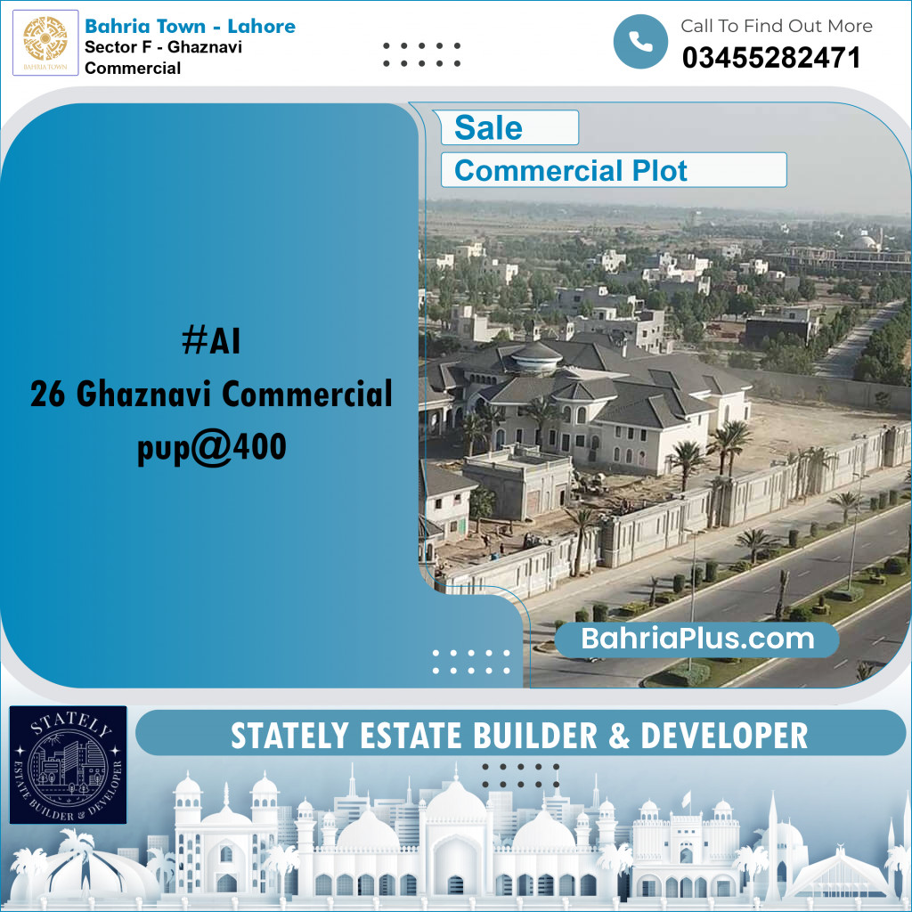 Commercial Plot for Sale in Sector F - Ghaznavi Commercial -  Bahria Town, Lahore - (BP-250588)