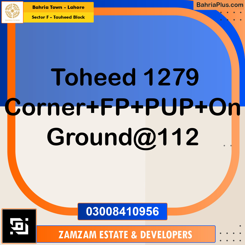 10 Marla Residential Plot for Sale in Sector F - Tauheed Block -  Bahria Town, Lahore - (BP-250589)
