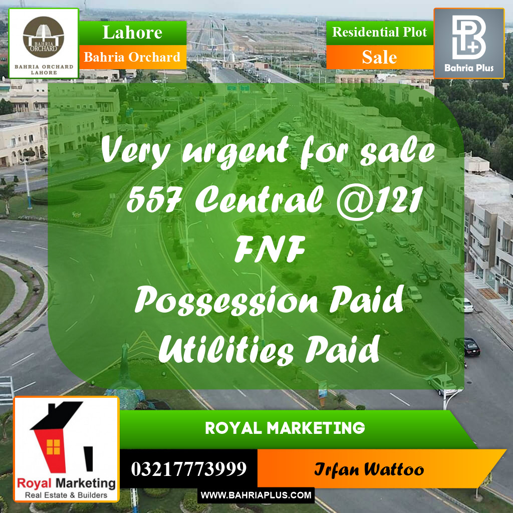 Residential Plot for Sale in Bahria Orchard, Lahore - (BP-250774)