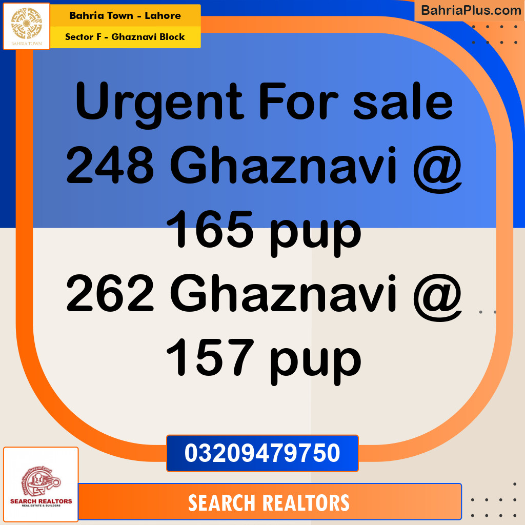 10 Marla Residential Plot for Sale in Sector F - Ghaznavi Block -  Bahria Town, Lahore - (BP-250787)