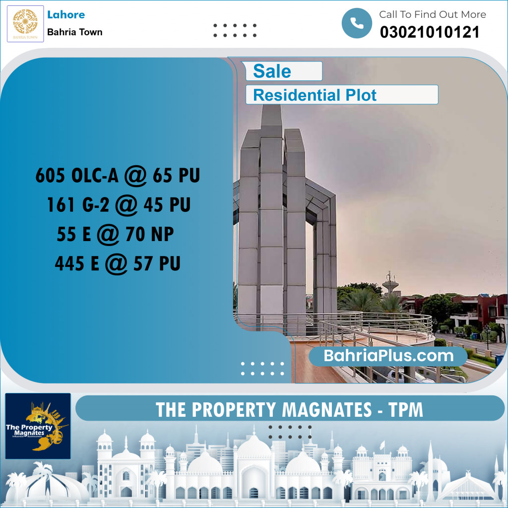 Residential Plot for Sale in Bahria Town, Lahore - (BP-250803)