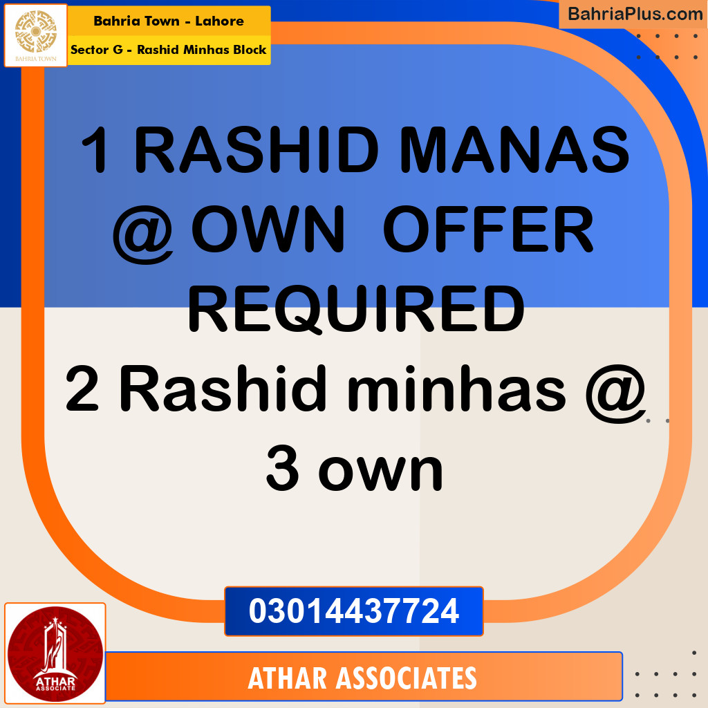 10 Marla Residential Plot for Sale in Sector G - Rashid Minhas Block -  Bahria Town, Lahore - (BP-250829)