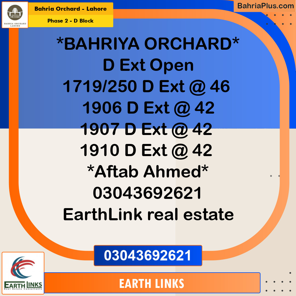 5 Marla Residential Plot for Sale in Phase 2 - D Block -  Bahria Orchard, Lahore - (BP-250855)