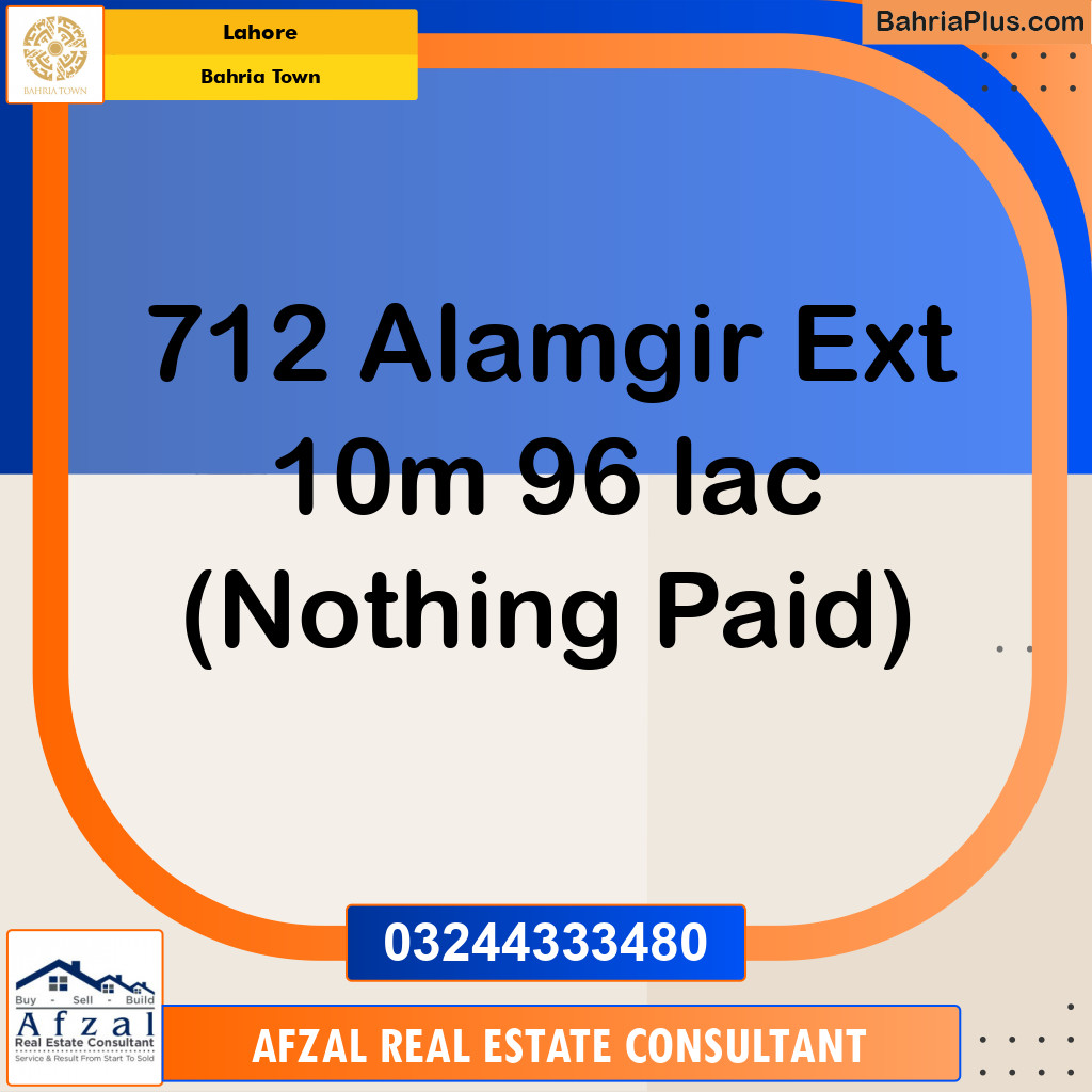 Residential Plot for Sale in Bahria Town, Lahore - (BP-250904)