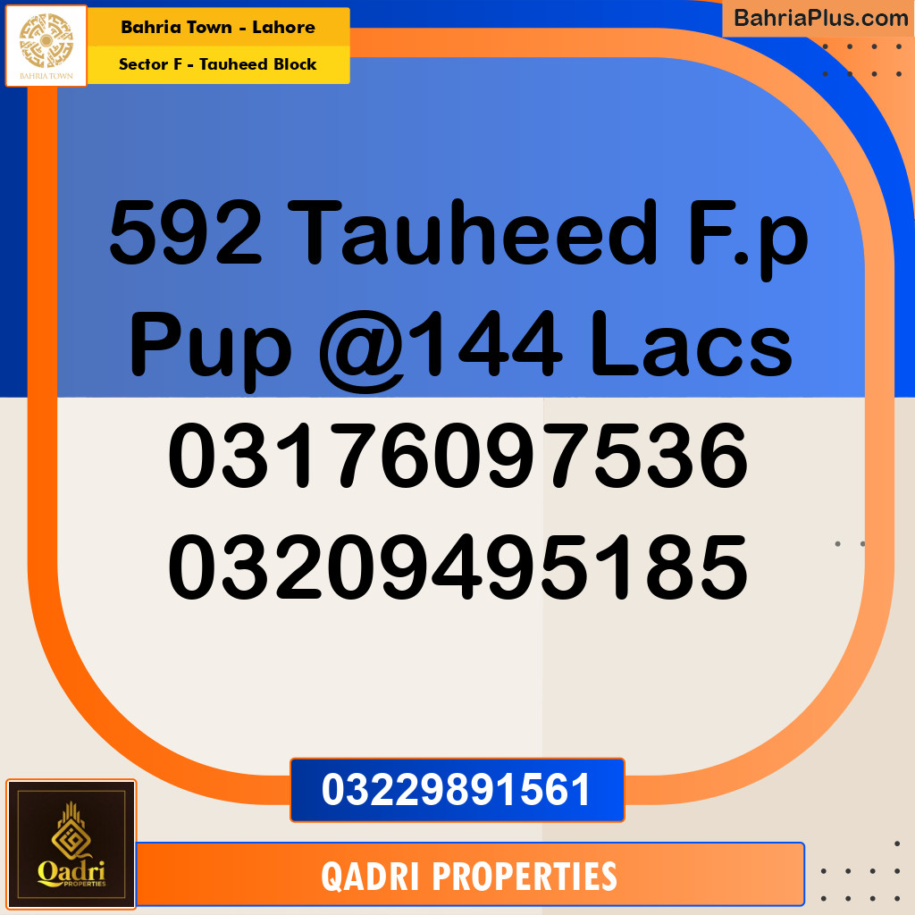 10 Marla Residential Plot for Sale in Sector F - Tauheed Block -  Bahria Town, Lahore - (BP-250905)