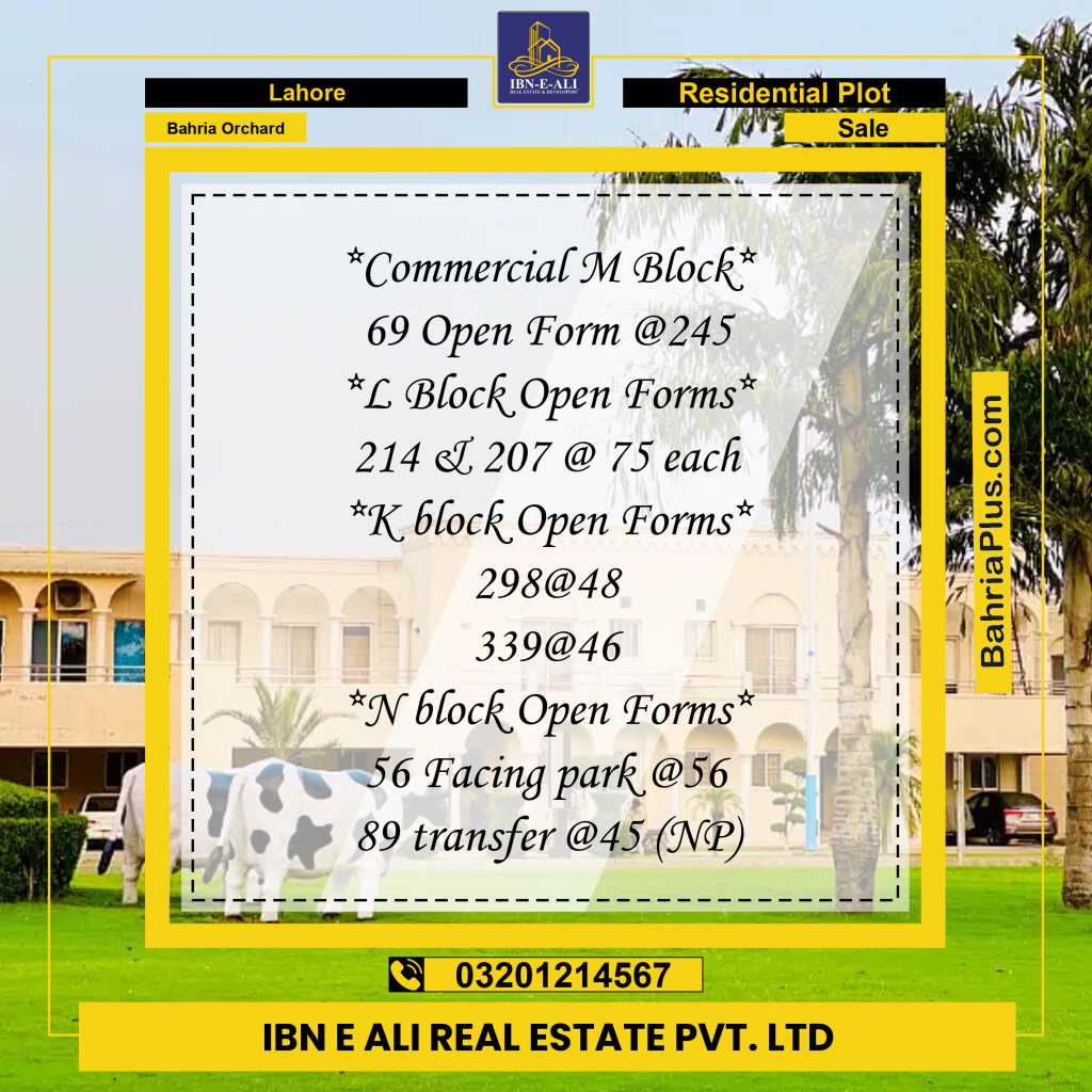 5 Marla Residential Plot for Sale in Bahria Orchard, Lahore - (BP-250942)
