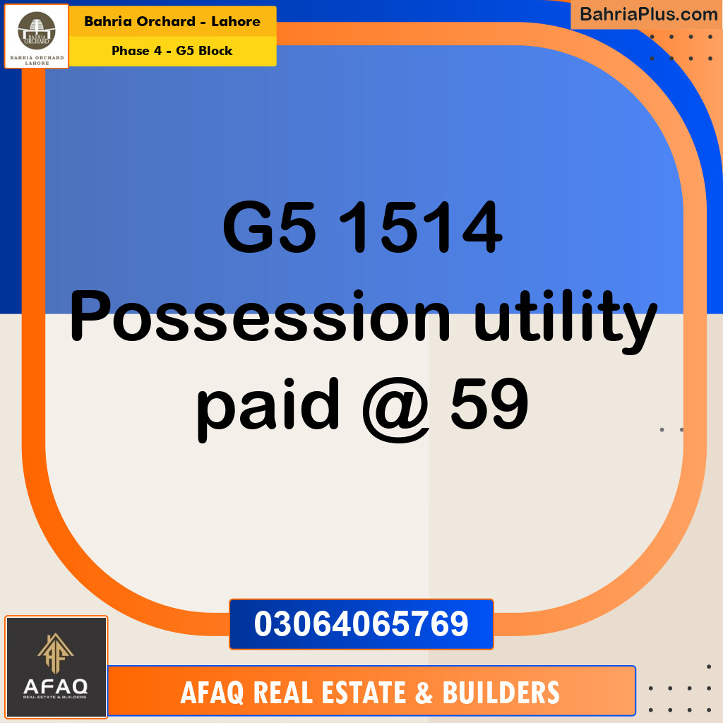 10 Marla Residential Plot for Sale in Phase 4 - G5 Block -  Bahria Orchard, Lahore - (BP-250943)