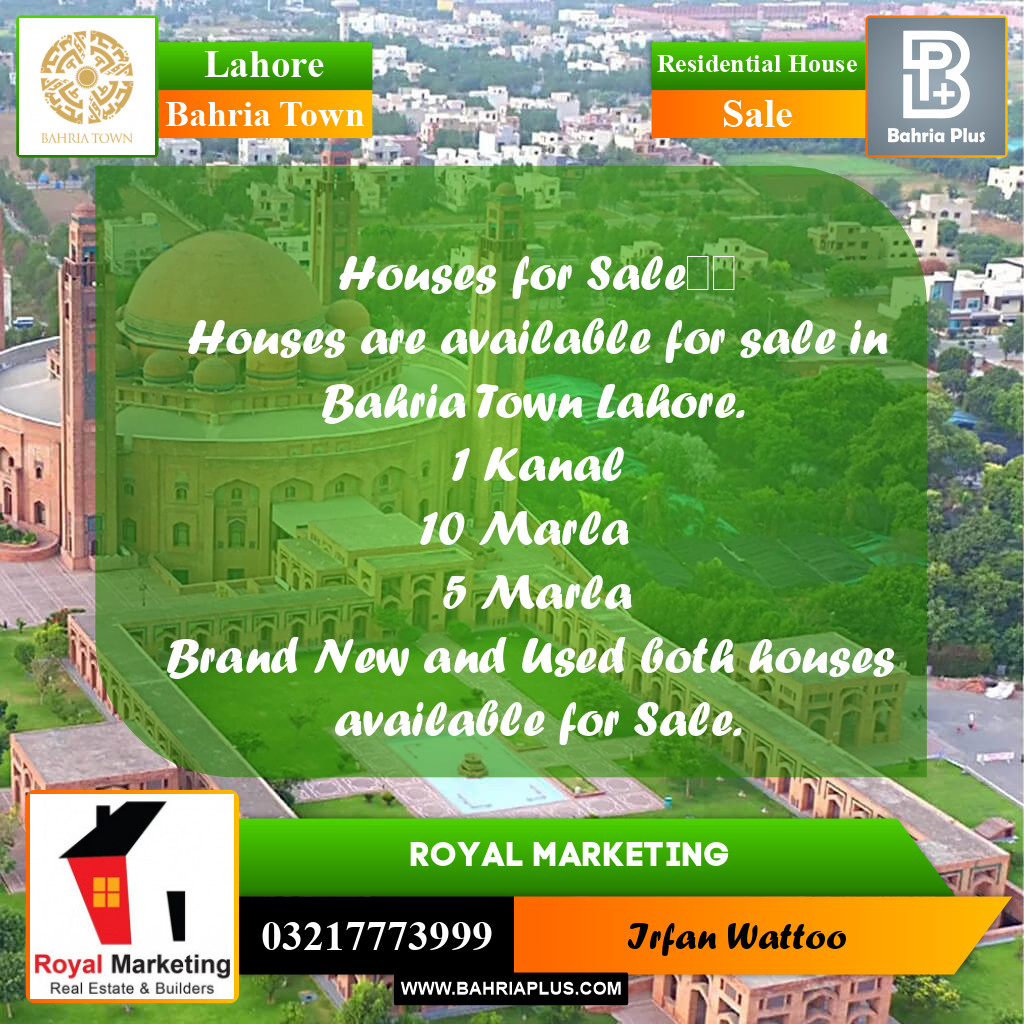 Residential House for Sale in Bahria Town, Lahore - (BP-250962)