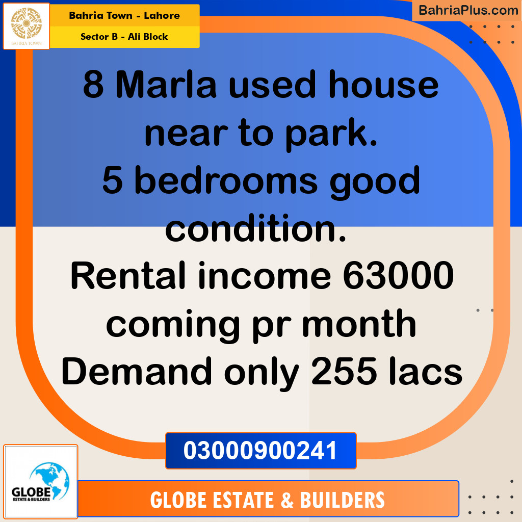8 Marla Residential House for Sale in Sector B - Ali Block -  Bahria Town, Lahore - (BP-250981)