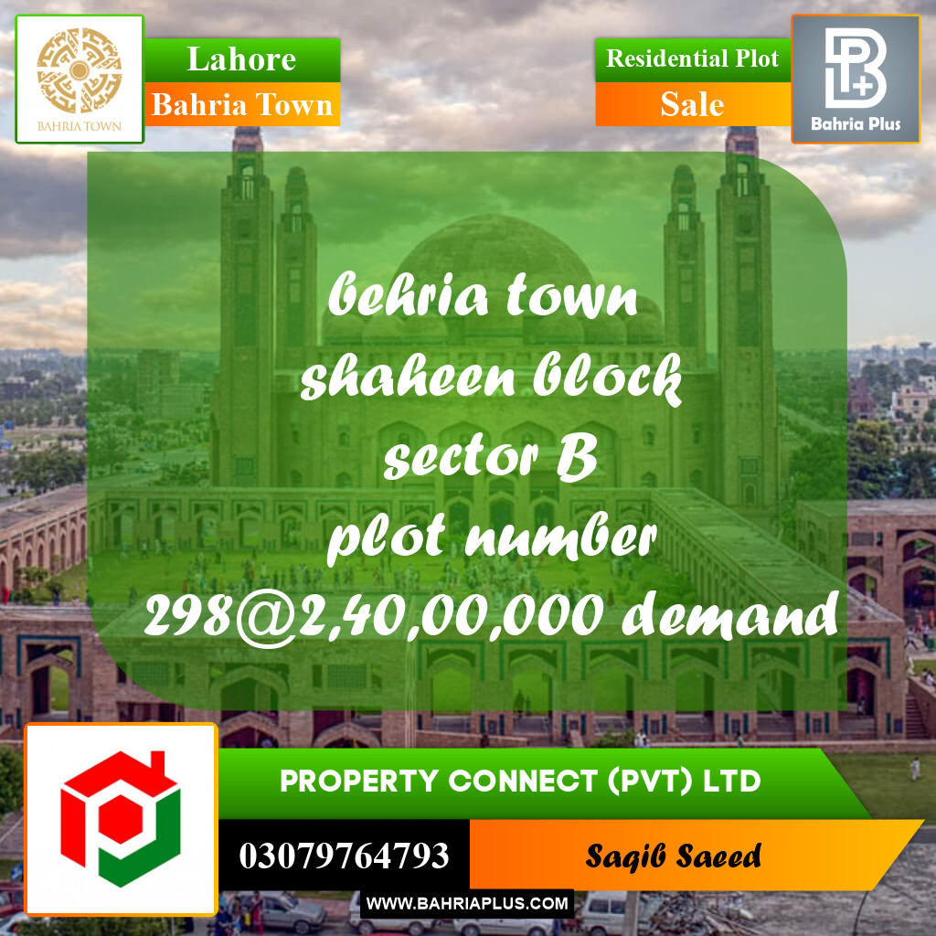 Residential Plot for Sale in Bahria Town, Lahore - (BP-251076)