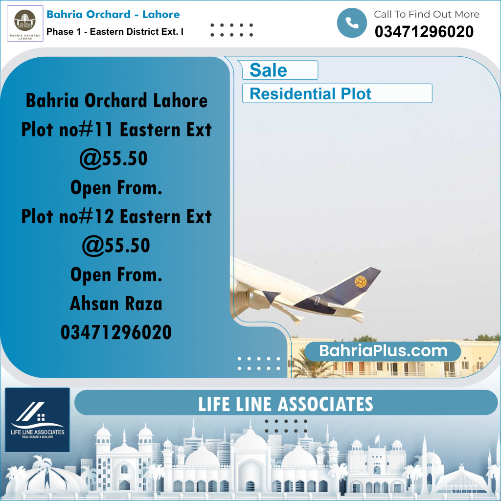 5 Marla Residential Plot for Sale in Phase 1 - Eastern District Ext. I -  Bahria Orchard, Lahore - (BP-251094)