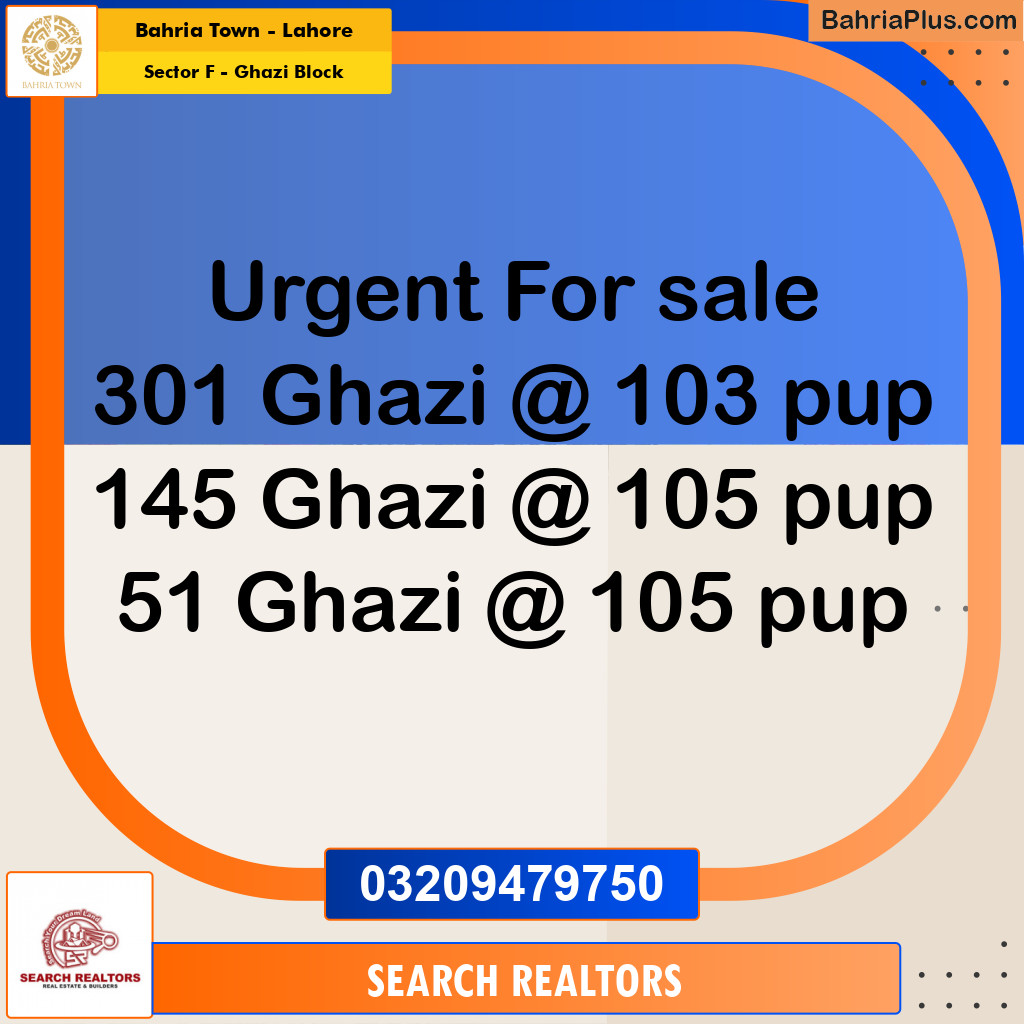 10 Marla Residential Plot for Sale in Sector F - Ghazi Block -  Bahria Town, Lahore - (BP-251135)