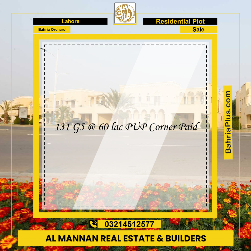 Residential Plot for Sale in Bahria Orchard, Lahore - (BP-251151)