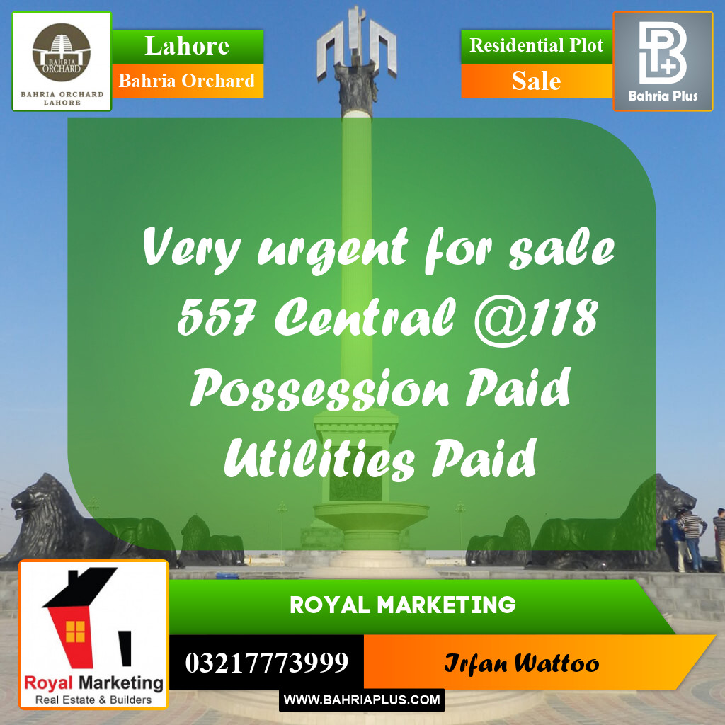 Residential Plot for Sale in Bahria Orchard, Lahore - (BP-251265)