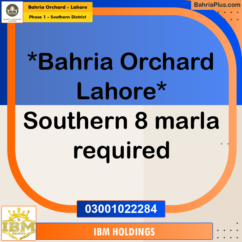 10 Marla Residential Plot for Sale in Phase 1 - Southern District -  Bahria Orchard, Lahore - (BP-251399)