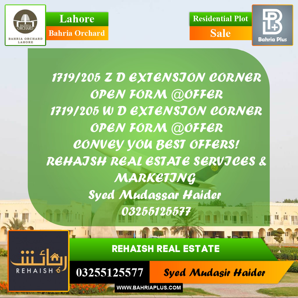 Residential Plot for Sale in Bahria Orchard, Lahore - (BP-251409)
