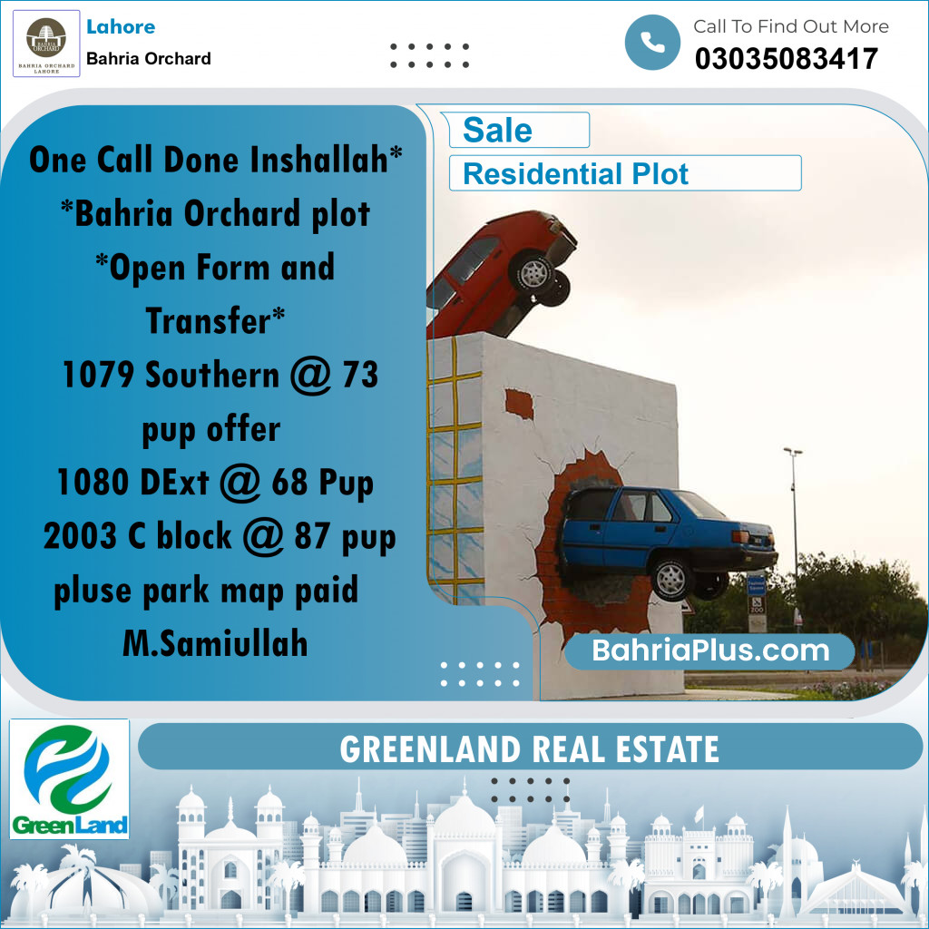 Residential Plot for Sale in Bahria Orchard, Lahore - (BP-251438)