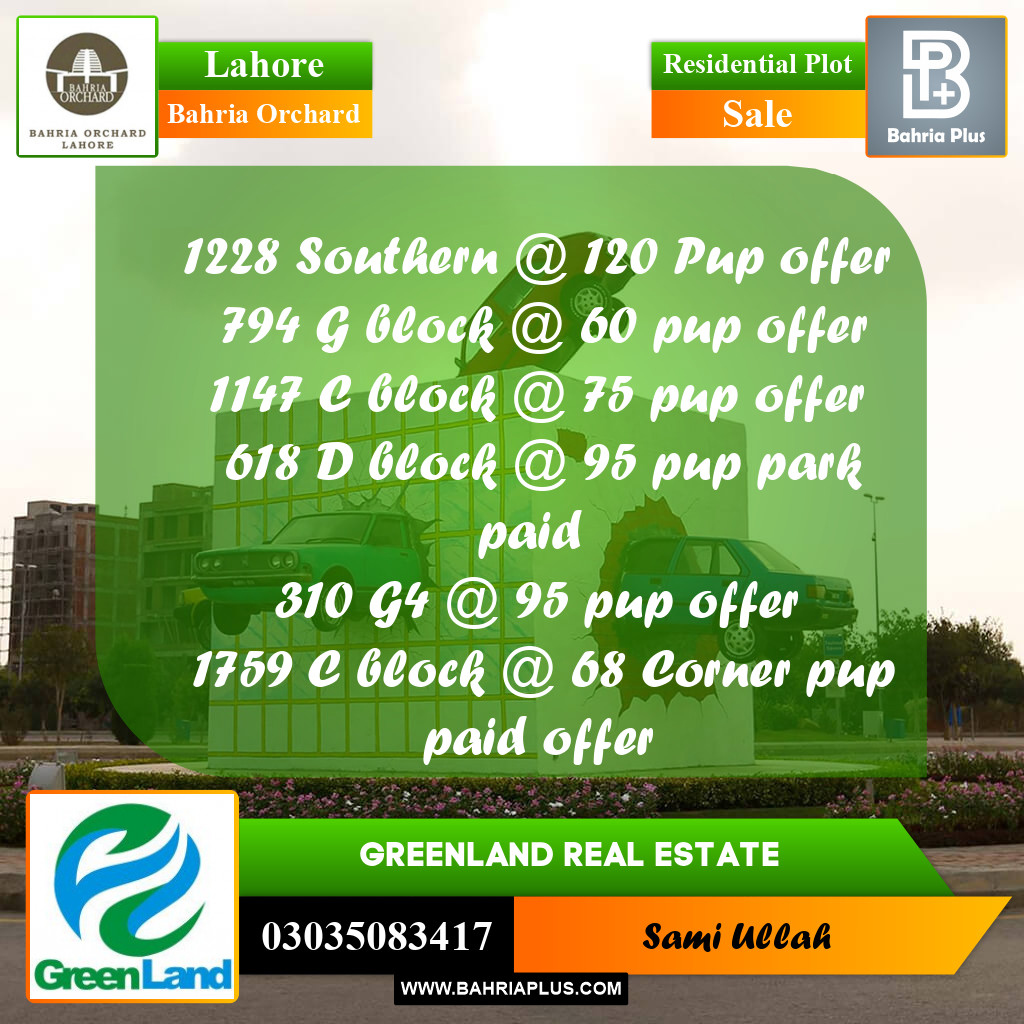 Residential Plot for Sale in Bahria Orchard, Lahore - (BP-251440)