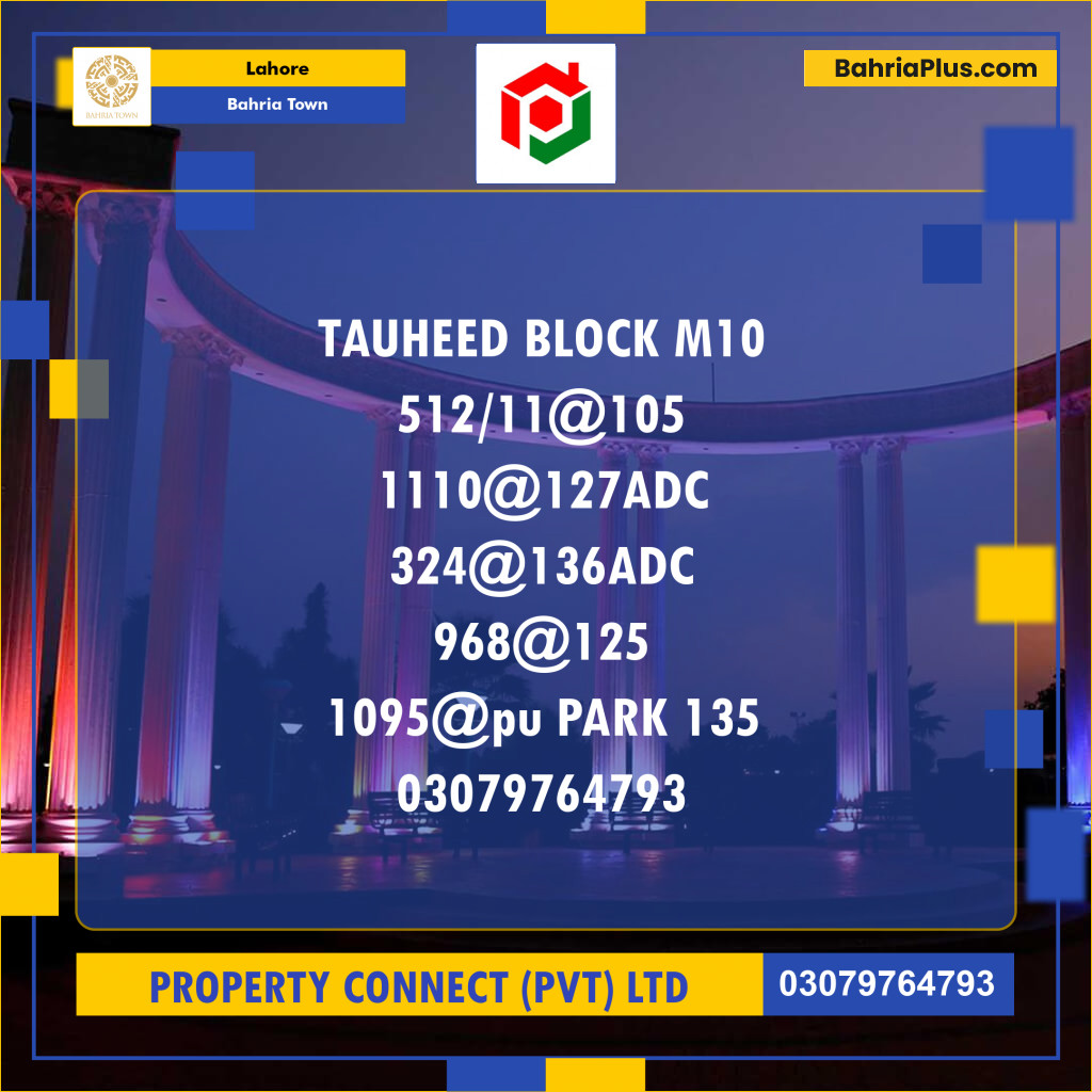 Residential Plot for Sale in Bahria Town, Lahore - (BP-251557)