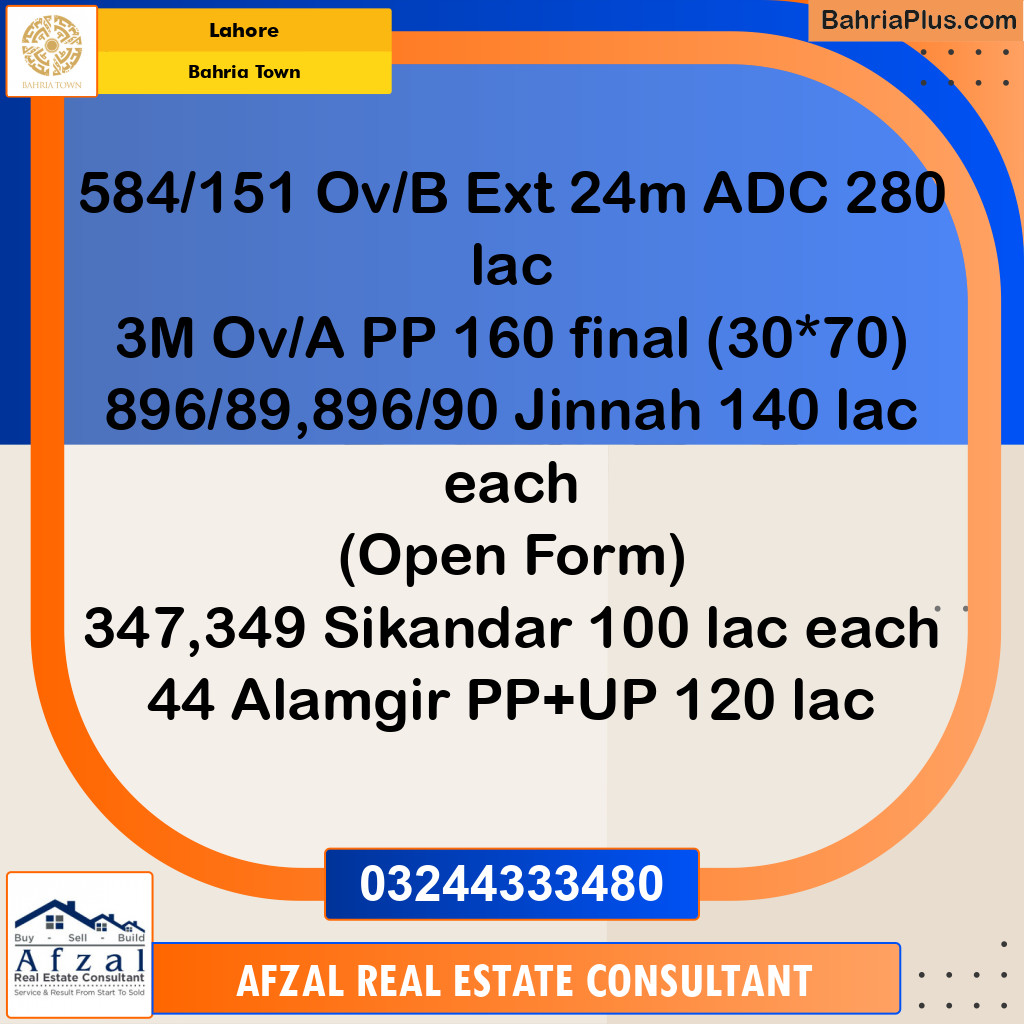 Residential Plot for Sale in Bahria Town, Lahore - (BP-251592)