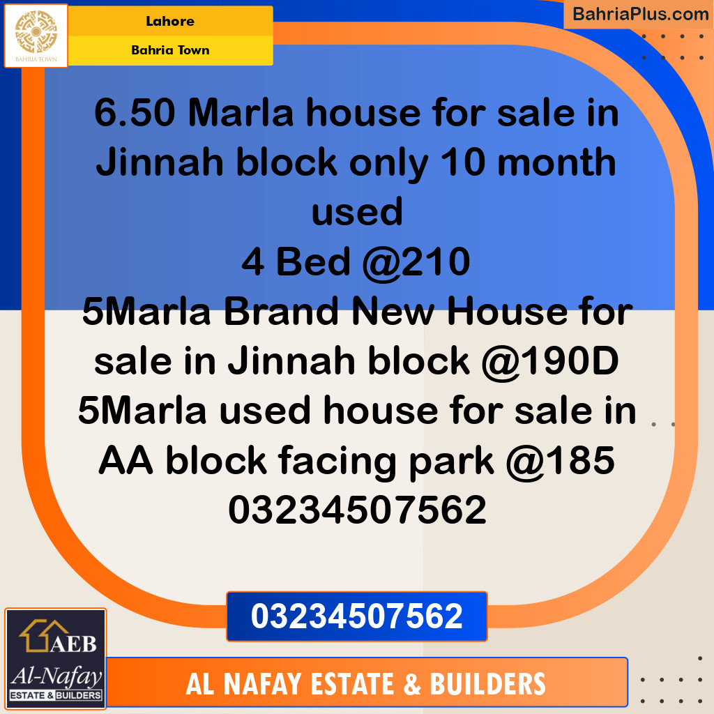 Residential House for Sale in Bahria Town, Lahore - (BP-251638)