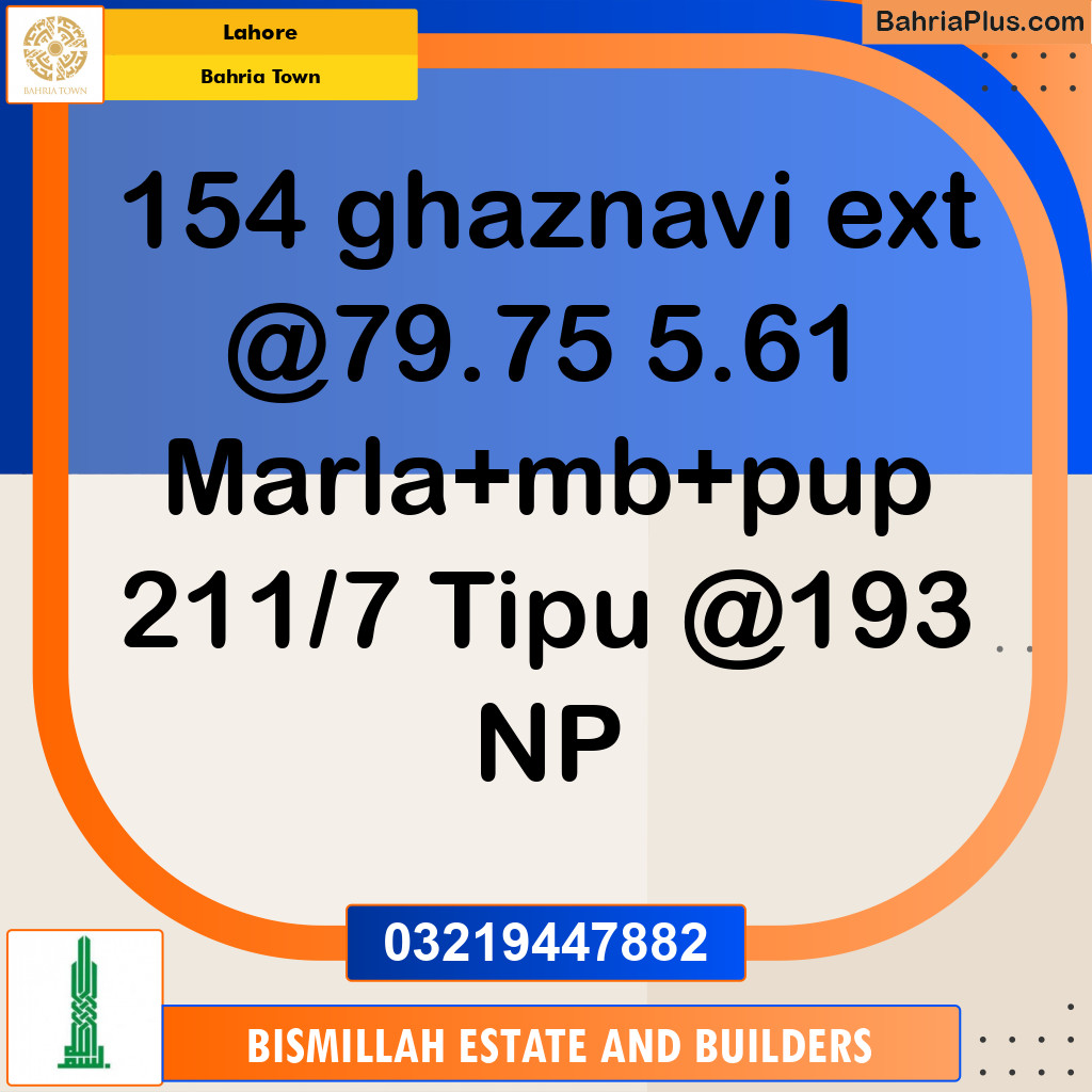 Residential Plot for Sale in Bahria Town, Lahore - (BP-251683)
