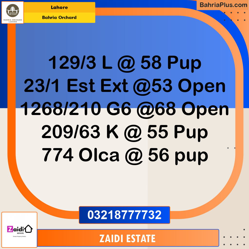 5 Marla Residential Plot for Sale in Bahria Orchard, Lahore - (BP-251767)