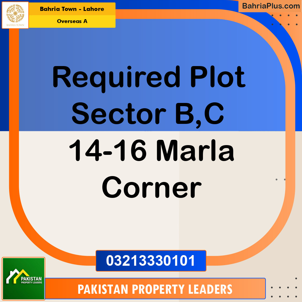 16 Marla Residential Plot for Sale in Overseas A -  Bahria Town, Lahore - (BP-251810)