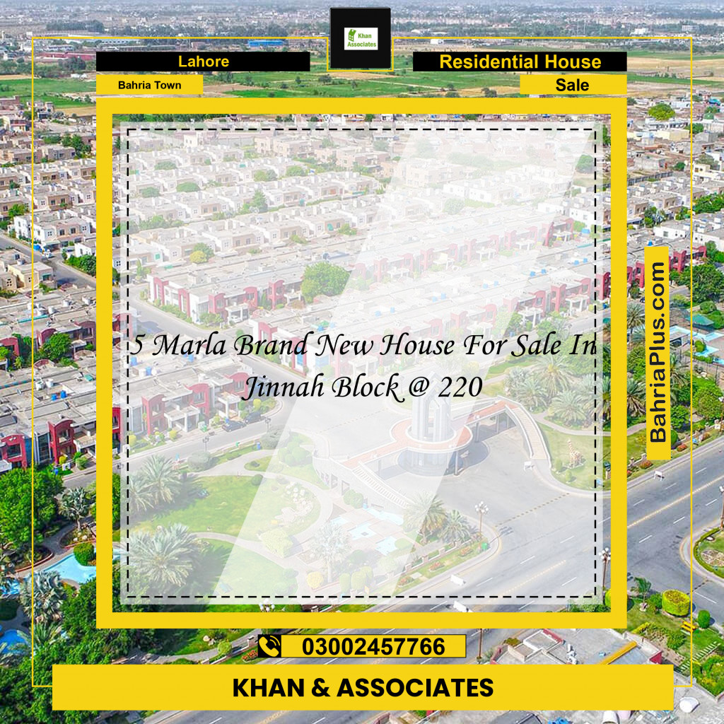 Residential House for Sale in Bahria Town, Lahore - (BP-251887)