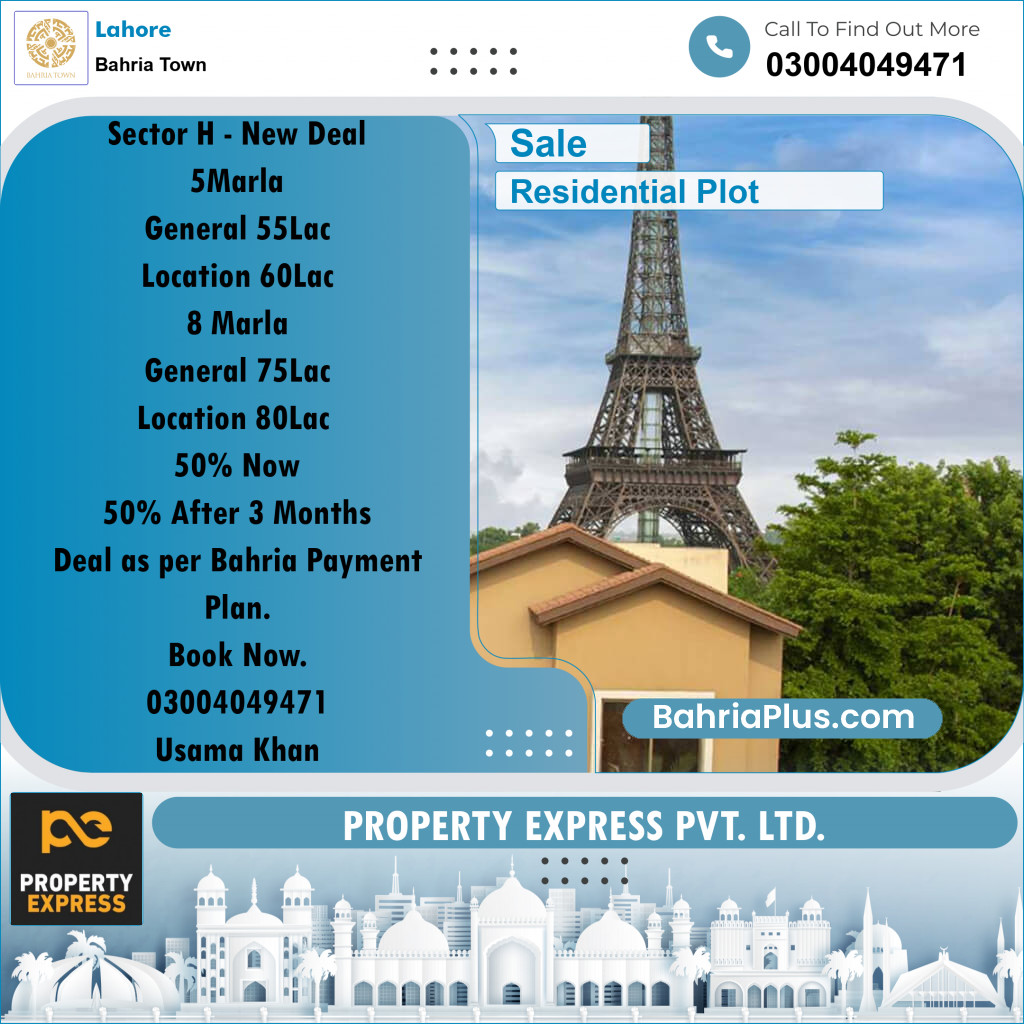 Residential Plot for Sale in Bahria Town, Lahore - (BP-251935)