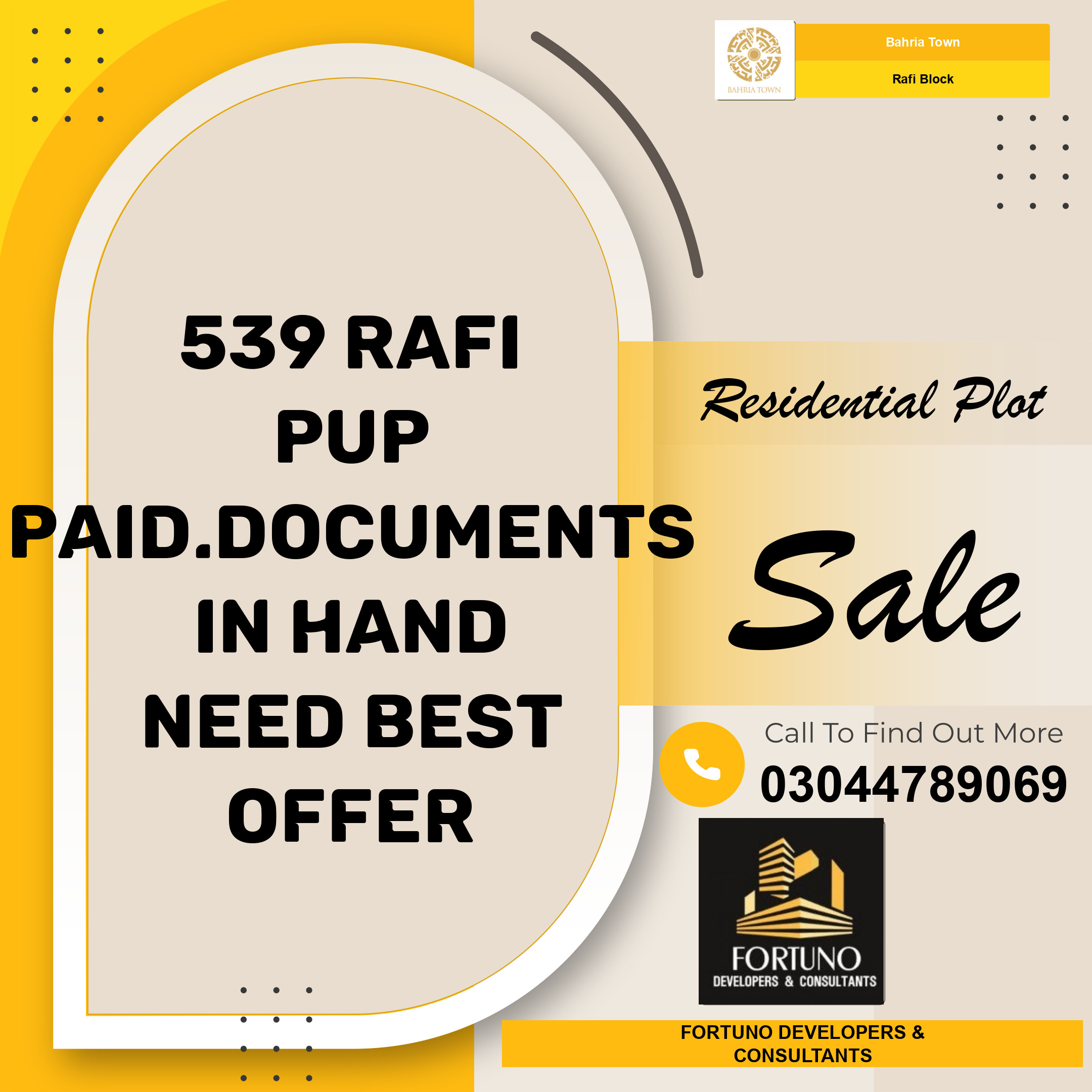 10 Marla Residential Plot for Sale in Sector E - Rafi Block -  Bahria Town, Lahore - (BP-251946)