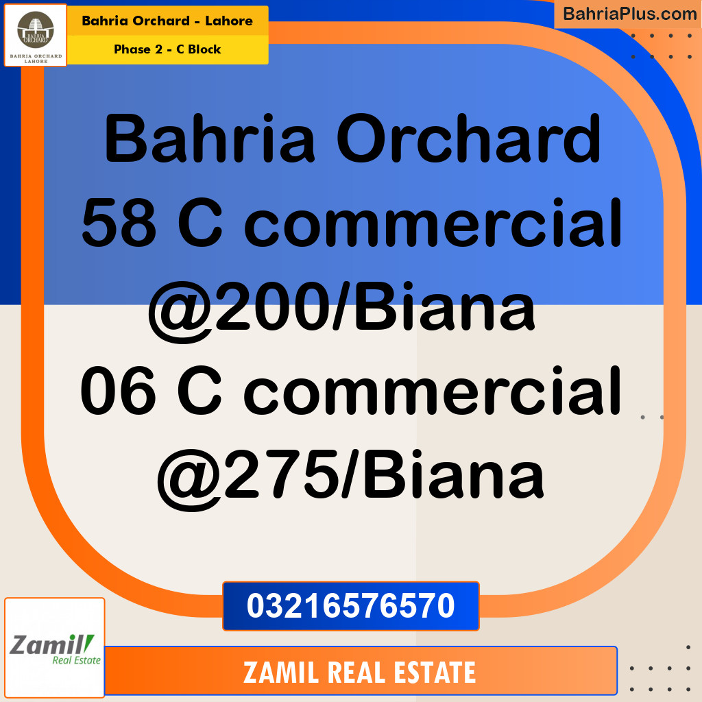 5 Marla Residential Plot for Sale in Phase 2 - C Block -  Bahria Orchard, Lahore - (BP-251983)